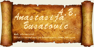 Anastasija Bušatović vizit kartica